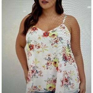 Torrid Plus Size Sophie Floral Chiffon Swing Cami Size 2